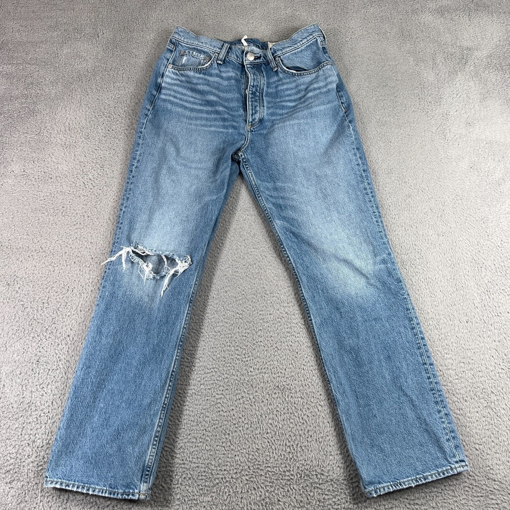 Rag & Bone Alex Jeans Womens 30 Blue High Rise Straight Denim Button Fly